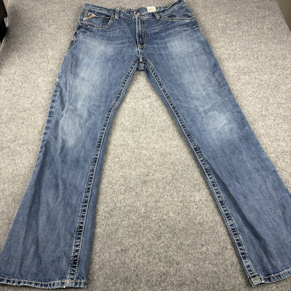 Ariat Low Rise Boot Cut Jeans Mens 38x36 Blue Cowboy Western Denim Pants Rodeo